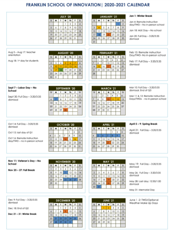 Academic Calendar Franklin School Of Innovation Academic Calendar Franklin School Of Innovation